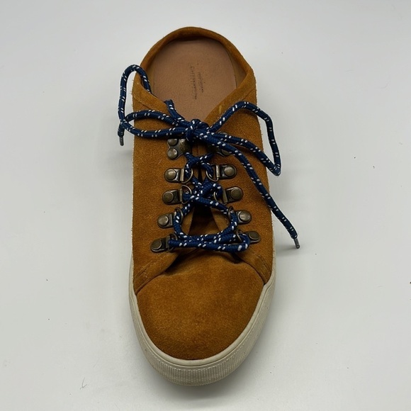 Urban Outfitters- Ivy Tan Suede Blue Lace Up Slip On Hiker Mule Size 6 - Picture 8 of 12